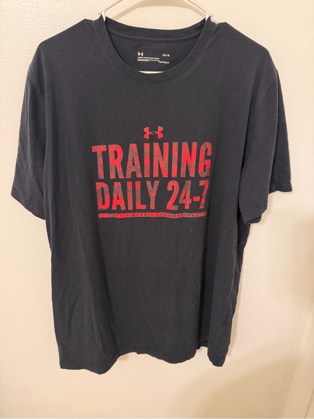 Under Armour Black Short-Sleeve Tee with Red Training Graphic